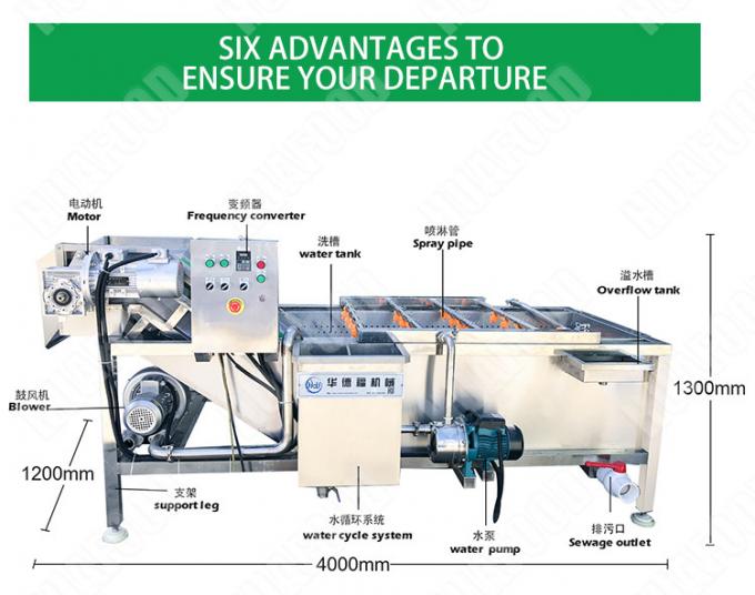 Ozone Vegetable Washing Machine High Efficiency For Food Processing Factory