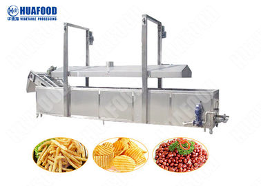 Automatic Puffed Snacks Continuous Fryer Machine , Potato Chips Frying Machine