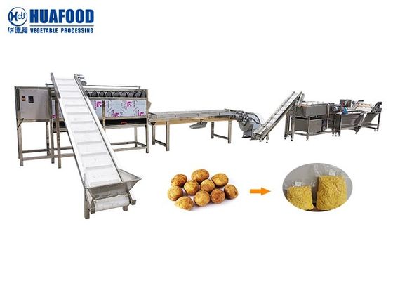 Industrial 500KG/H Potato Washing And Peeling Machine Slicing Making Machines