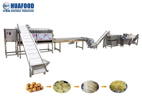 Industrial 500kg/H French Fries Potato Washing Line Potato Strip Processing Line