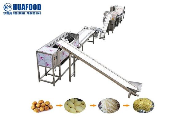 Industrial 500KG/H Potato Washing And Peeling Machine Slicing Making Machines