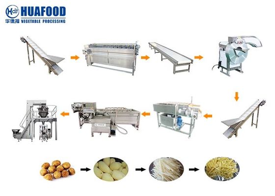 Industrial 500KG/H Potato Washing And Peeling Machine Slicing Making Machines