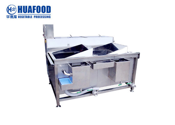 Double Trough Vegetable Fruit Washing Machine 380V 3 HP